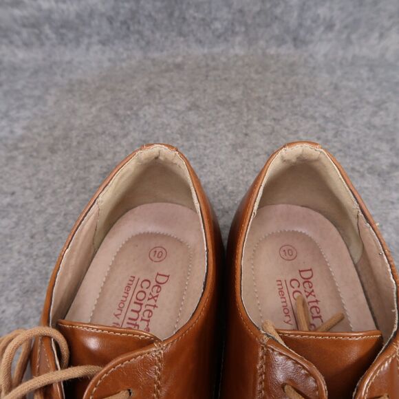 Dexter Shoes Mens 10 Oxford Derby Classic Cap Toe Formal Dress Brown Memory Foam - Picture 16 of 16
